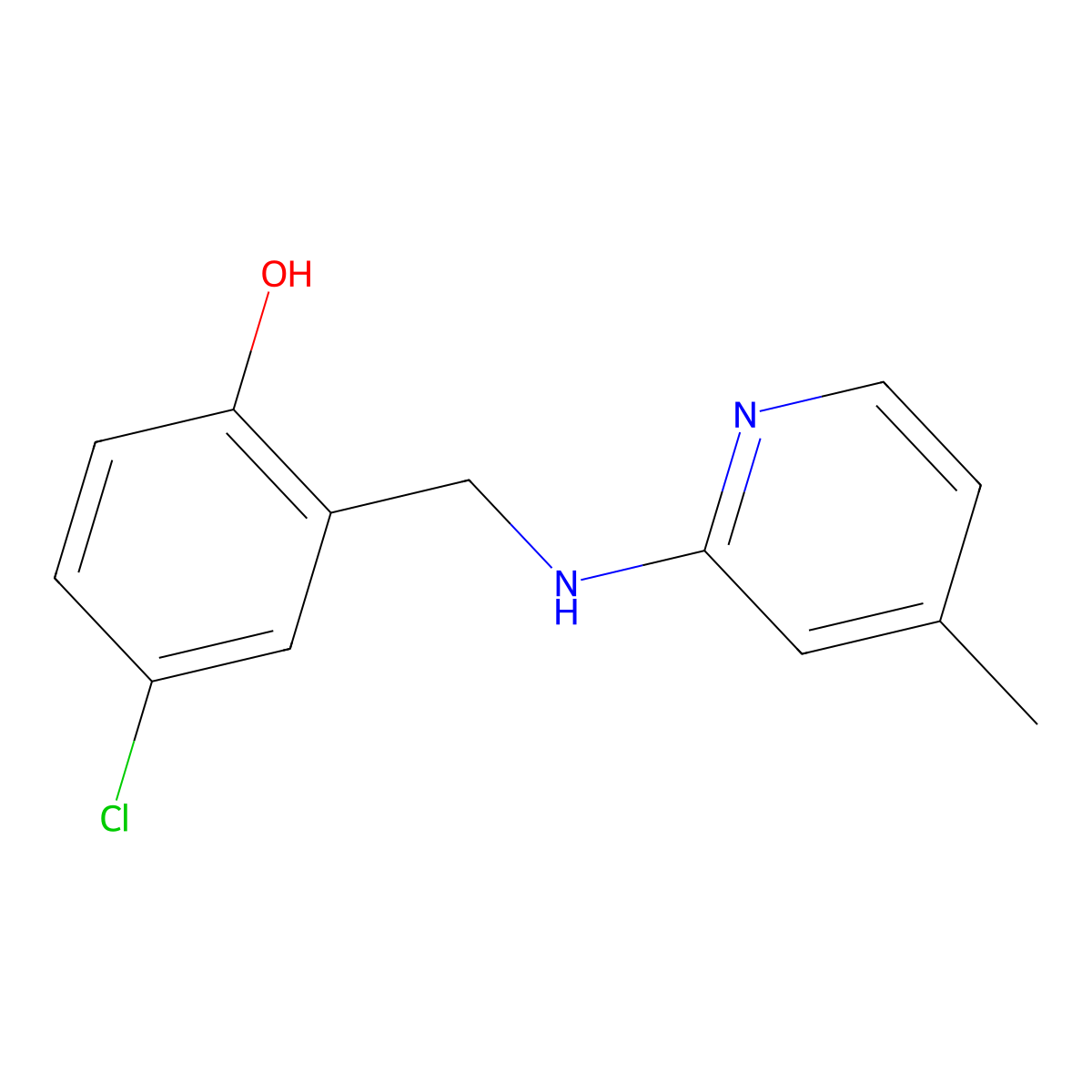 4-Chloro-2-{[(4-methylpyridin-2-yl)amino]methyl}phenol molecular structure, CAS 692279-39-3