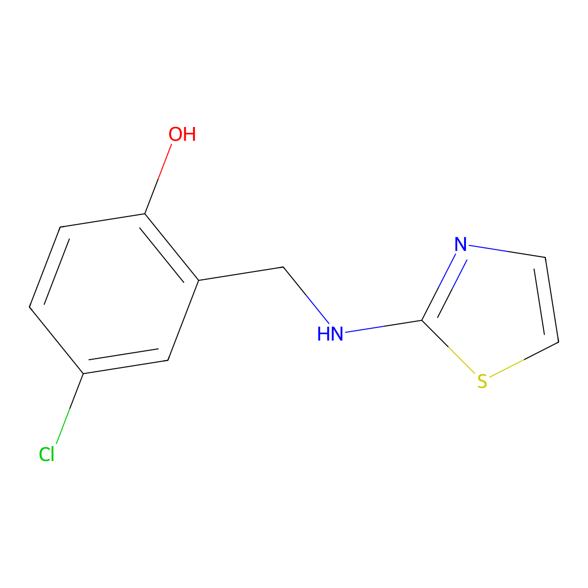 4-Chloro-2-[(1,3-thiazol-2-ylamino)methyl]phenol molecular structure, CAS 692279-54-2