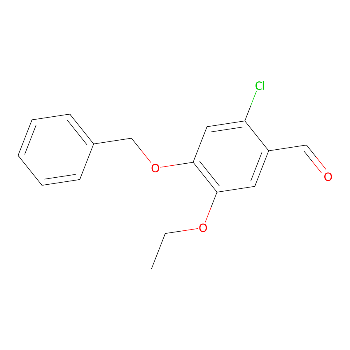 4-(Benzyloxy)-2-chloro-5-ethoxybenzaldehyde molecular structure, CAS 692279-64-4