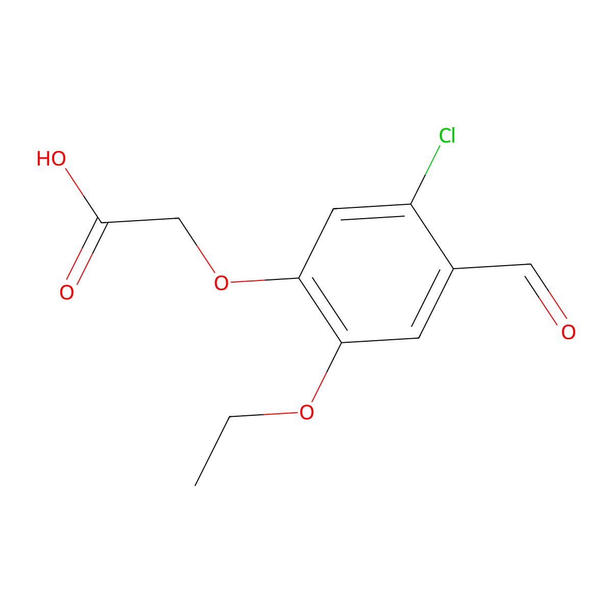 2-(5-Chloro-2-ethoxy-4-formylphenoxy)acetic acid molecular structure, CAS 692279-86-0