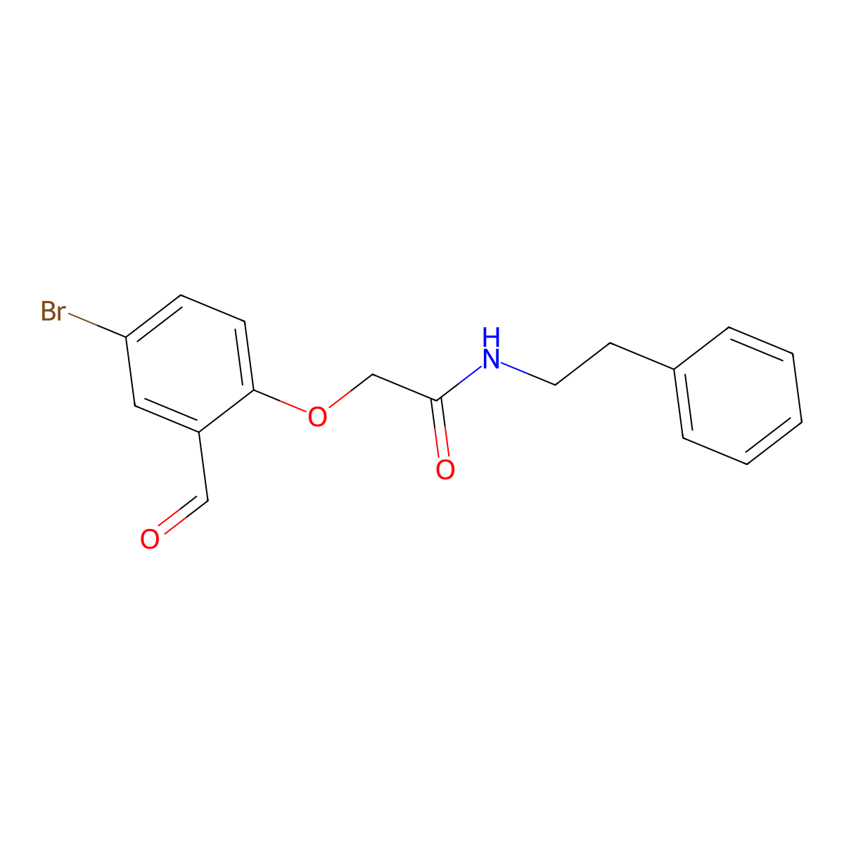 2-(4-bromo-2-formylphenoxy)-N-(2-phenylethyl)acetamide molecular structure, CAS 692279-90-6