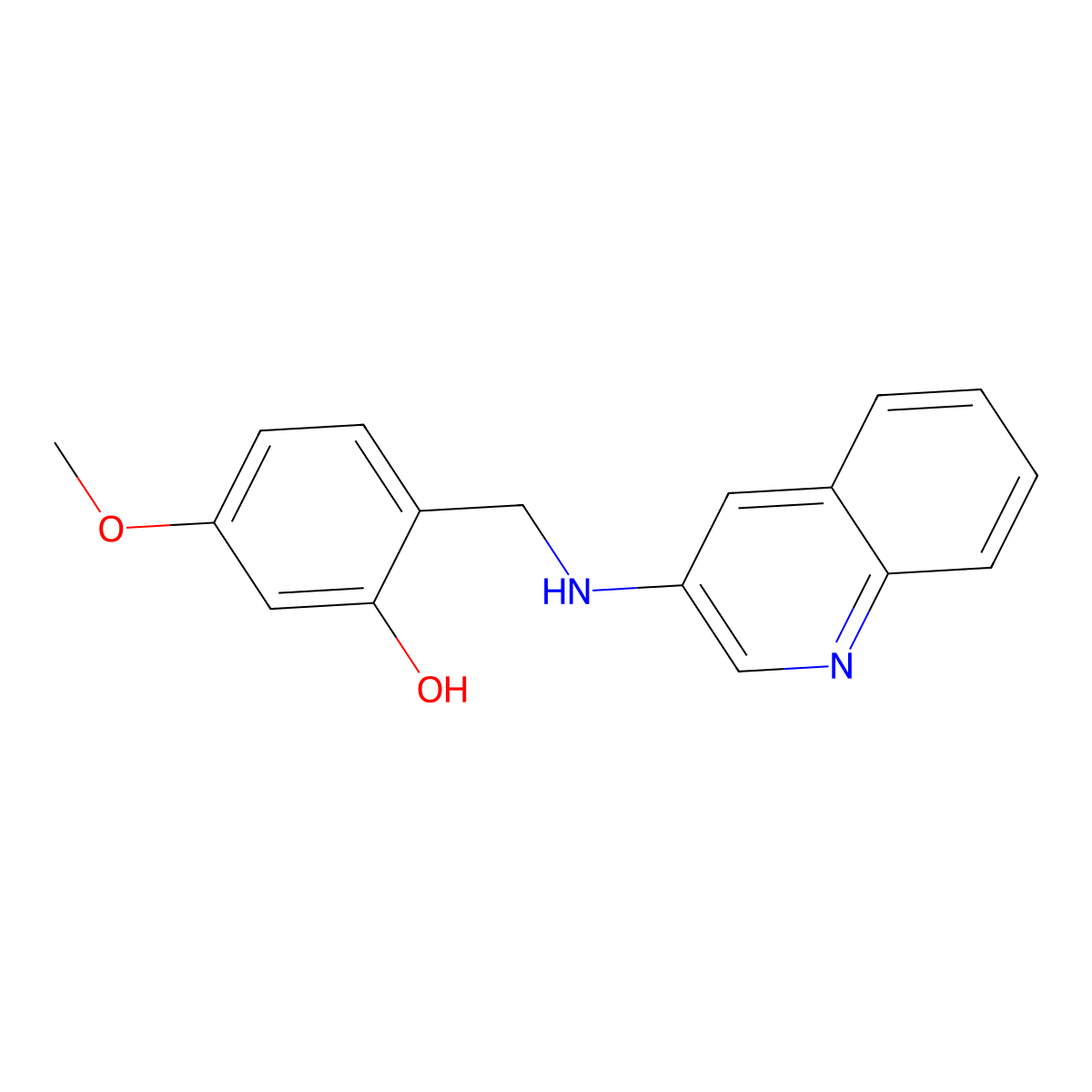5-Methoxy-2-[(quinolin-3-ylamino)methyl]phenol molecular structure, CAS 692280-11-8