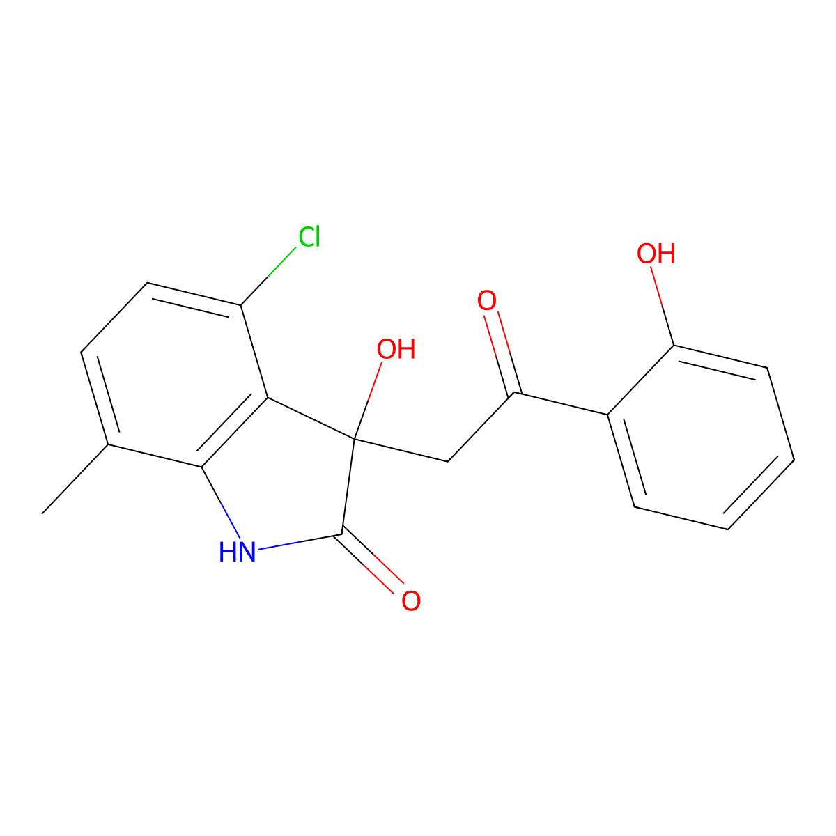 4-chloro-3-hydroxy-3-[2-(2-hydroxyphenyl)-2-oxoethyl]-7-methyl-1H-indol-2-one molecular structure, CAS 692280-23-2