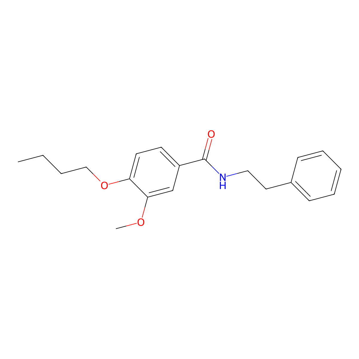 4-butoxy-3-methoxy-N-phenethylbenzamide molecular structure, CAS 692280-32-3