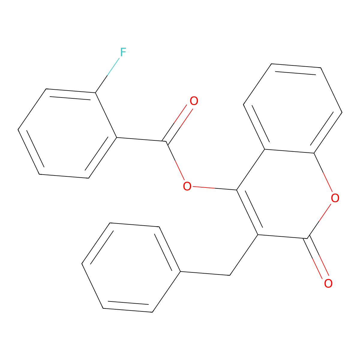 3-benzyl-2-oxo-2H-chromen-4-yl 2-fluorobenzoate molecular structure, CAS 692280-48-1