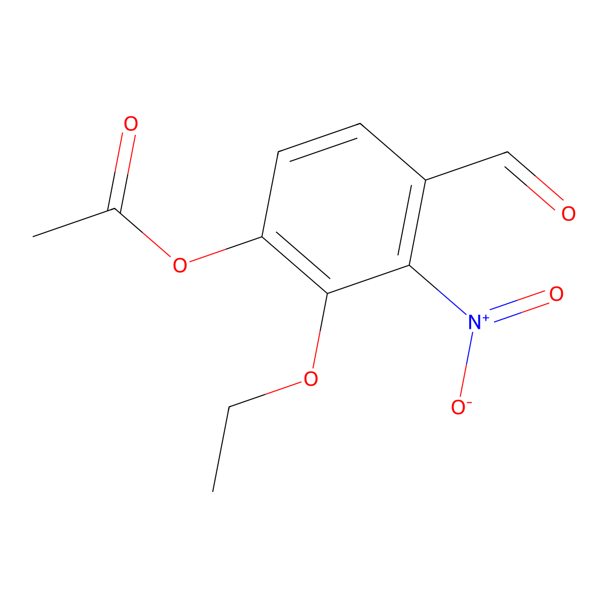 2-Ethoxy-4-formyl-3-nitrophenyl acetate molecular structure, CAS 692280-66-3