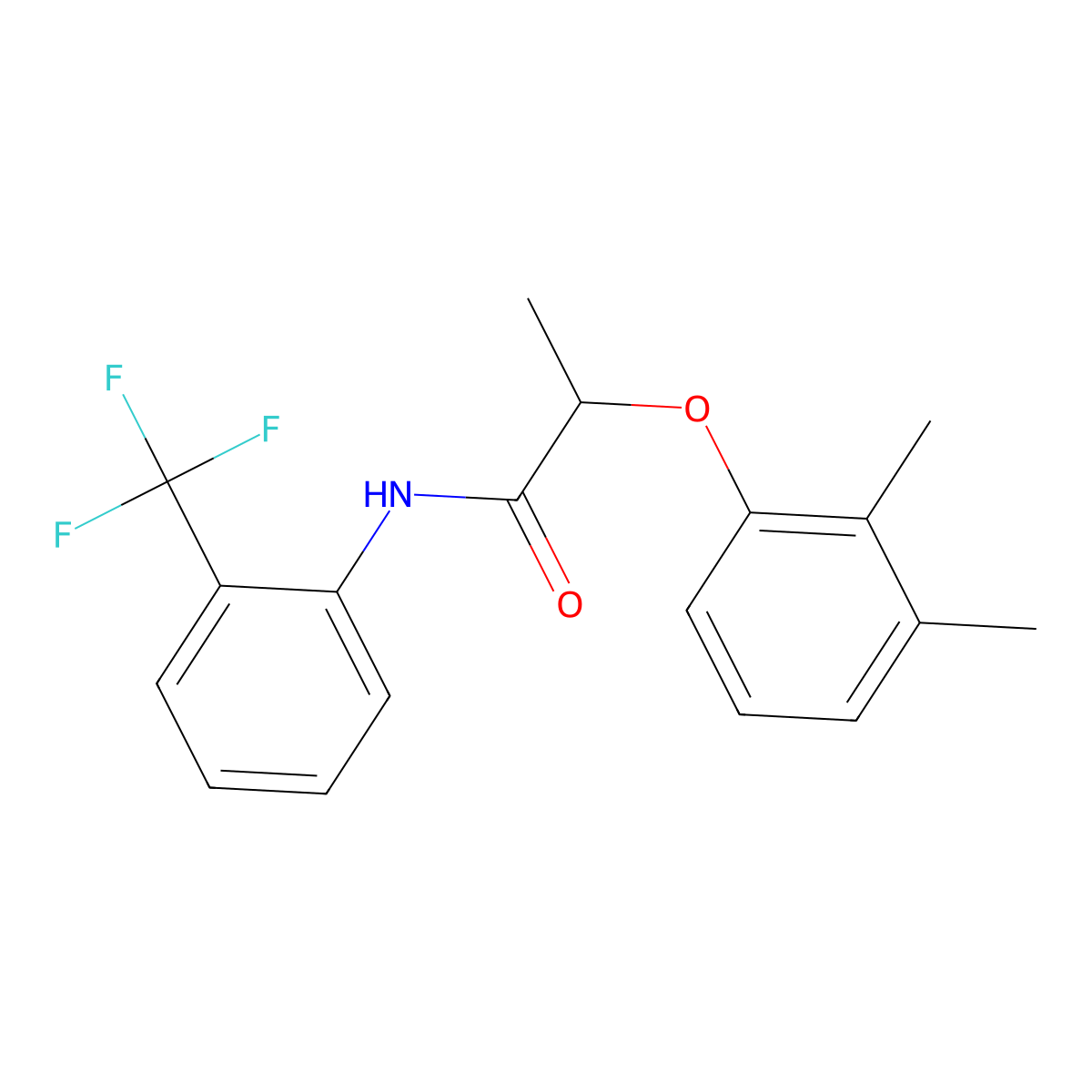 2-(2,3-dimethylphenoxy)-N-[2-(trifluoromethyl)phenyl]propanamide molecular structure, CAS 692280-79-8