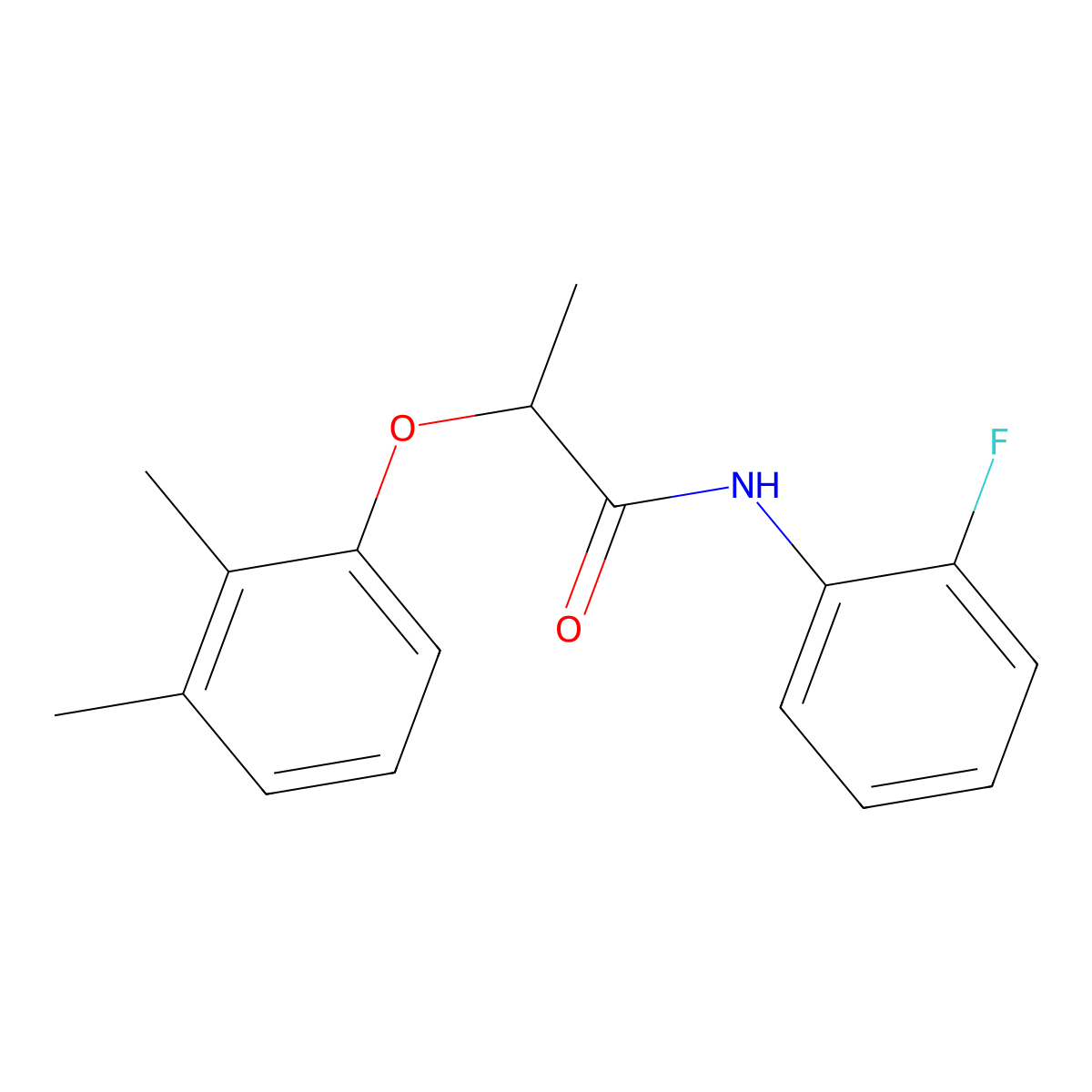 2-(2,3-dimethylphenoxy)-N-(2-fluorophenyl)propanamide molecular structure, CAS 692280-81-2