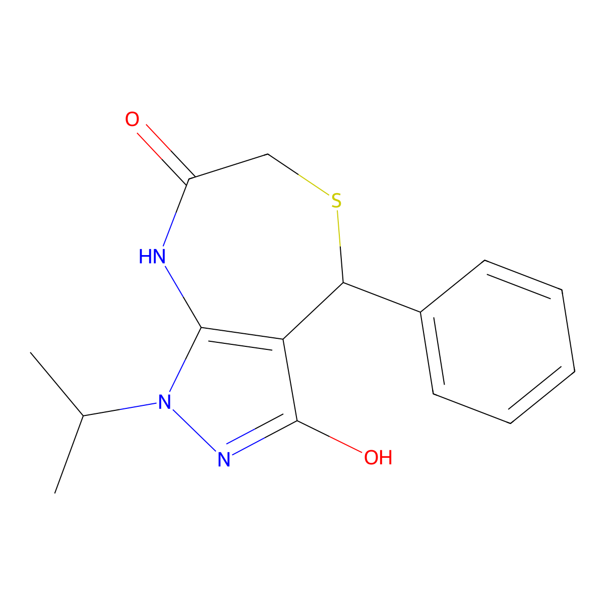 4-phenyl-1-propan-2-yl-4,8-dihydro-2H-pyrazolo[3,4-e][1,4]thiazepine-3,7-dione molecular structure, CAS 692280-87-8