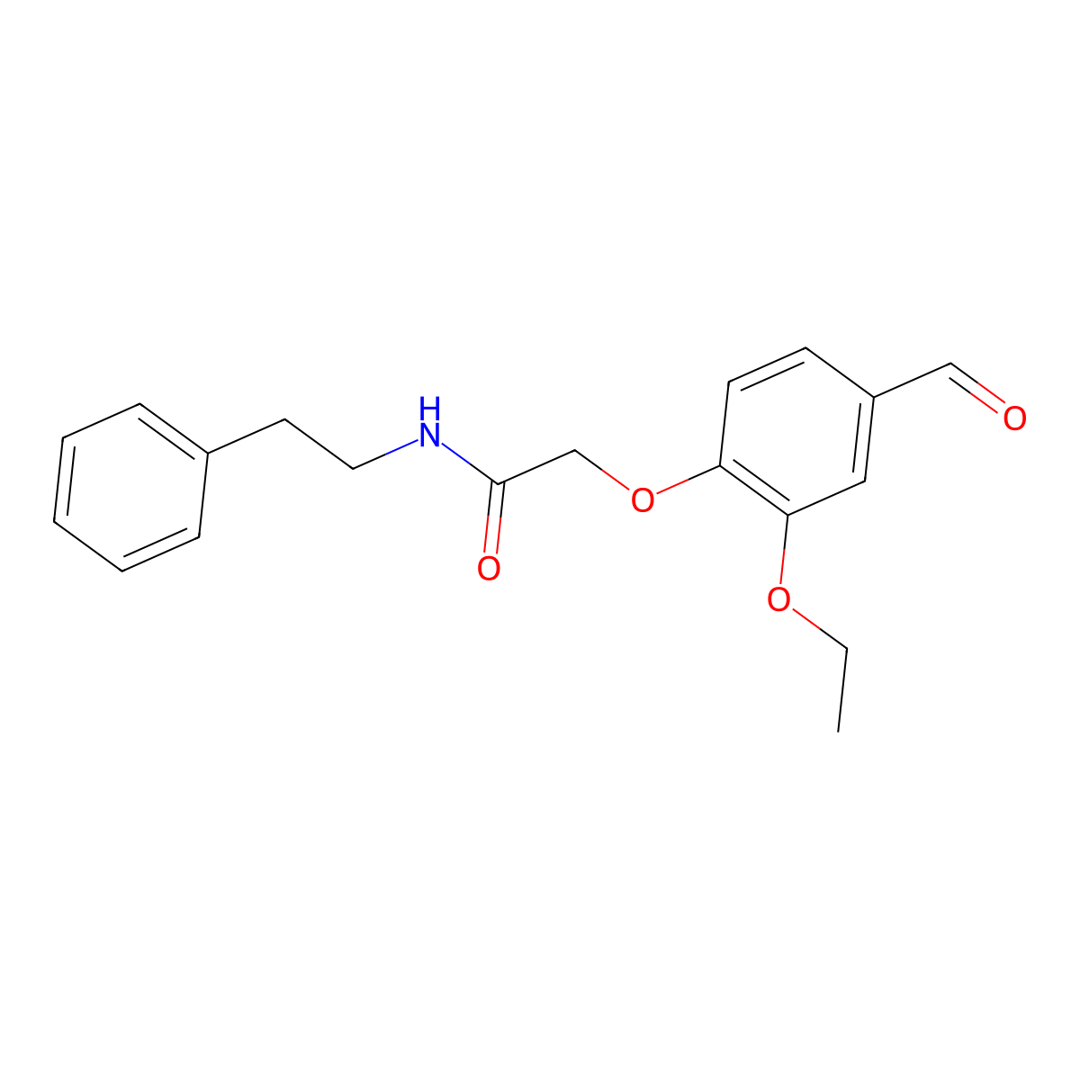 2-(2-ethoxy-4-formylphenoxy)-N-(2-phenylethyl)acetamide molecular structure, CAS 692280-93-6