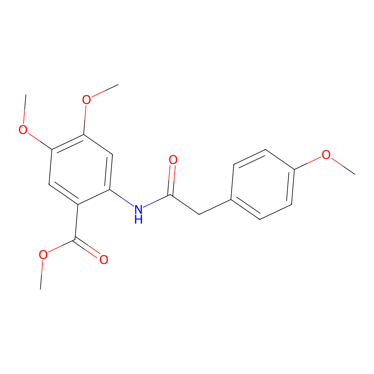 Methyl 4,5-dimethoxy-2-{[(4-methoxyphenyl)acetyl]amino}benzoate molecular structure, CAS 692280-97-0