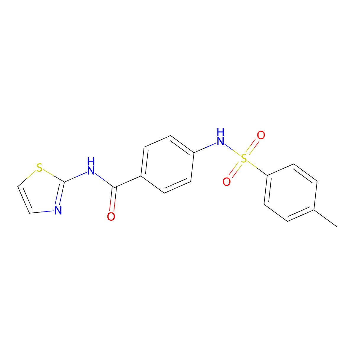 4-[(4-methylphenyl)sulfonylamino]-N-(1,3-thiazol-2-yl)benzamide molecular structure, CAS 692280-98-1
