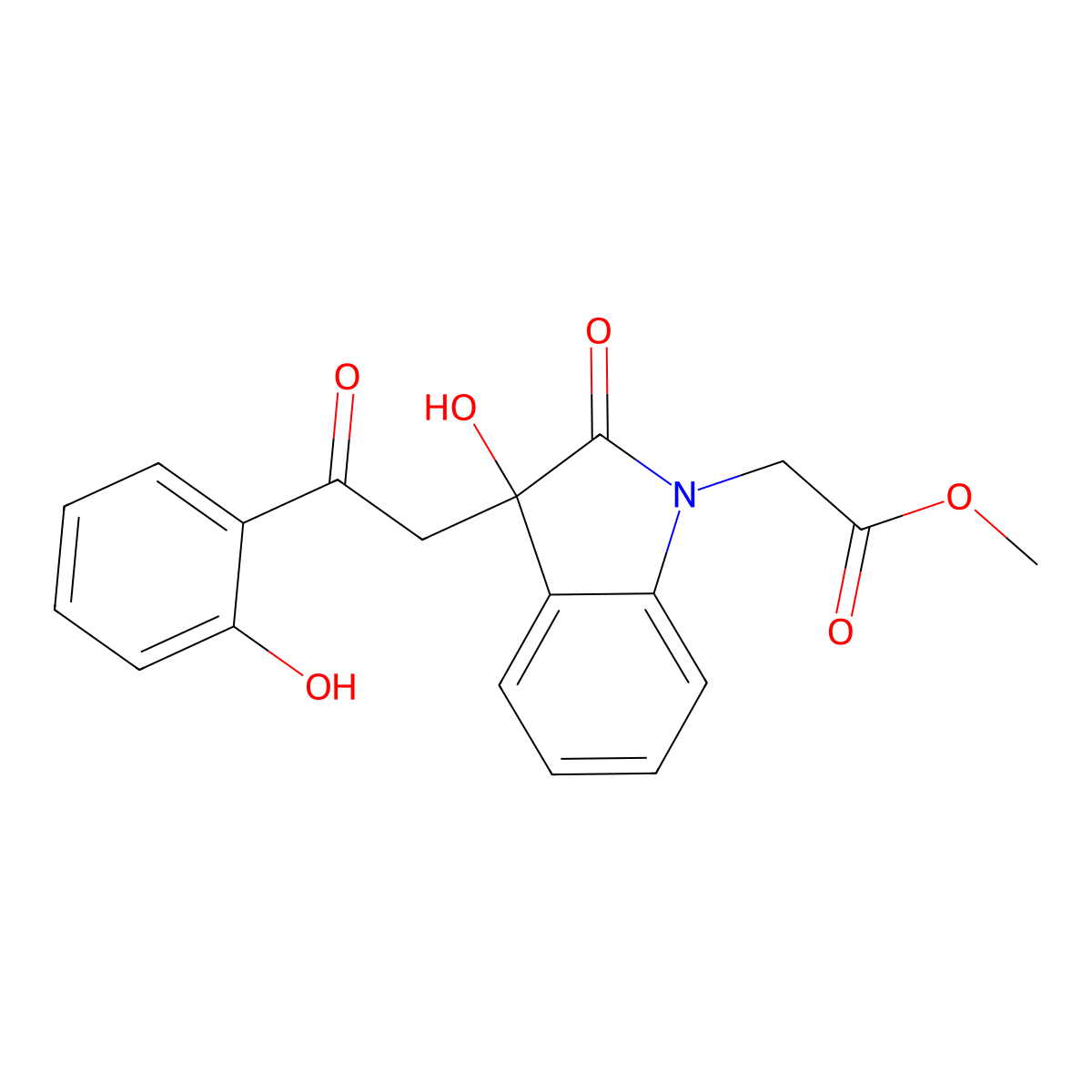 methyl {3-hydroxy-3-[2-(2-hydroxyphenyl)-2-oxoethyl]-2-oxo-2,3-dihydro-1H-indol-1-yl}acetate molecular structure, CAS 692280-99-2