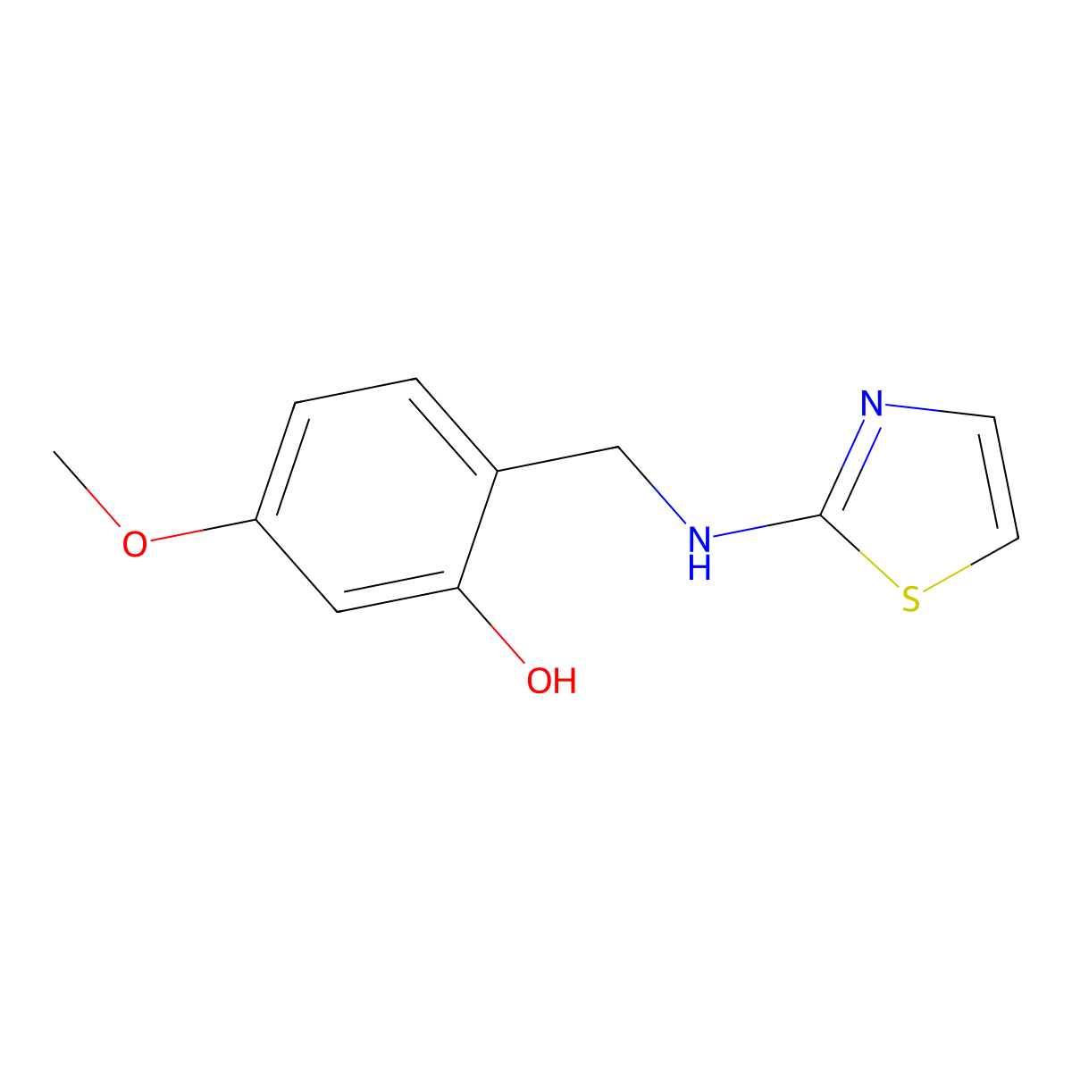 5-Methoxy-2-[(1,3-thiazol-2-ylamino)methyl]phenol molecular structure, CAS 692281-02-0