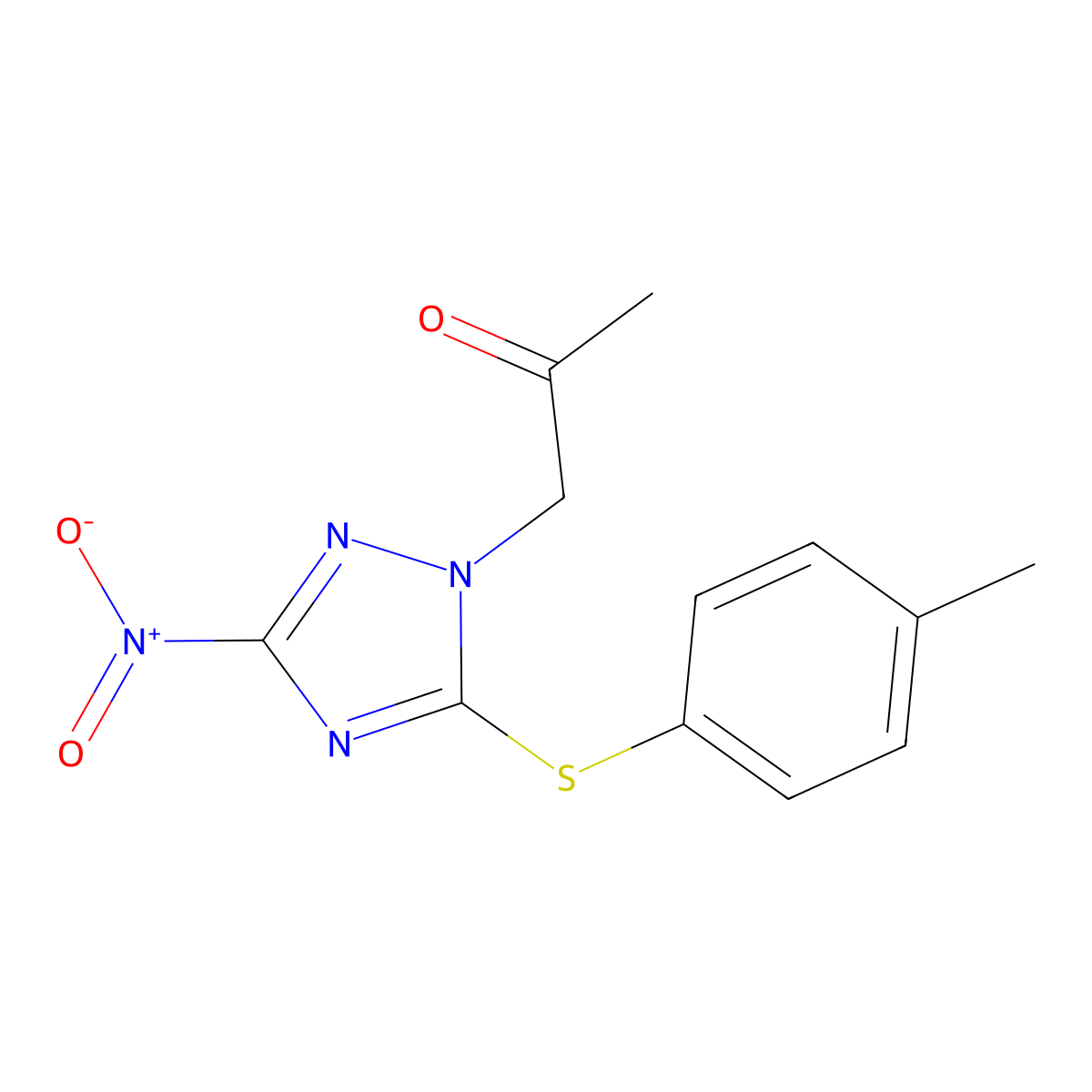 1-[5-(4-Methylphenyl)sulfanyl-3-nitro-1,2,4-triazol-1-yl]propan-2-one molecular structure, CAS 692281-07-5