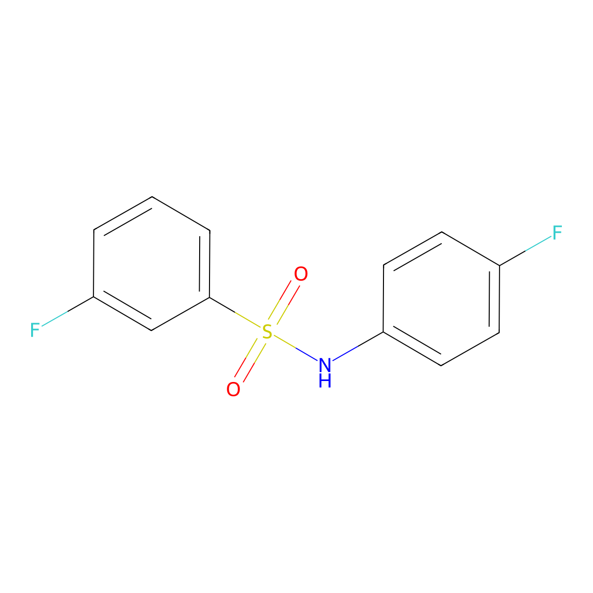 3-fluoro-N-(4-fluorophenyl)benzenesulfonamide molecular structure, CAS 692281-12-2