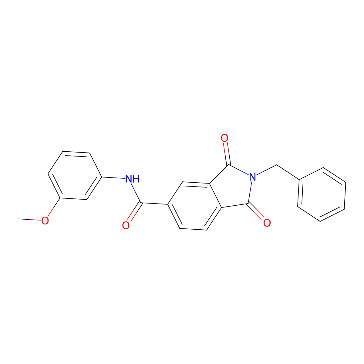 2-benzyl-N-(3-methoxyphenyl)-1,3-dioxoisoindole-5-carboxamide molecular structure, CAS 692281-19-9