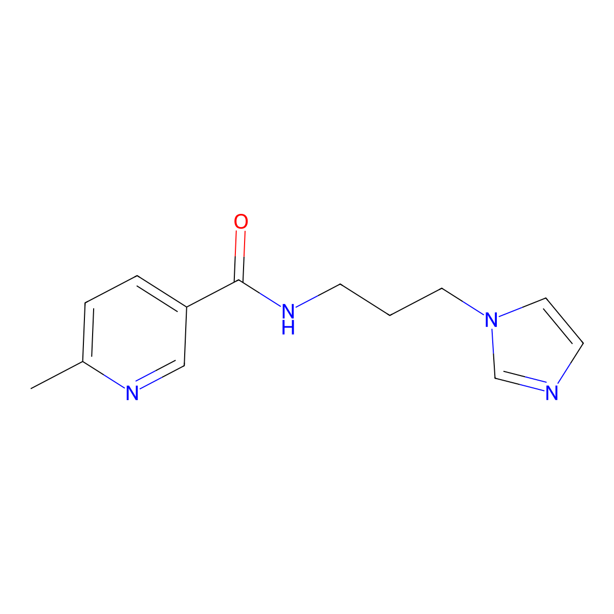 N-(3-Imidazol-1-yl-propyl)-6-methyl-nicotinamide molecular structure, CAS 692281-20-2