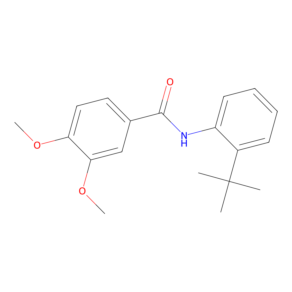 N-(2-tert-butylphenyl)-3,4-dimethoxybenzamide molecular structure, CAS 692281-29-1