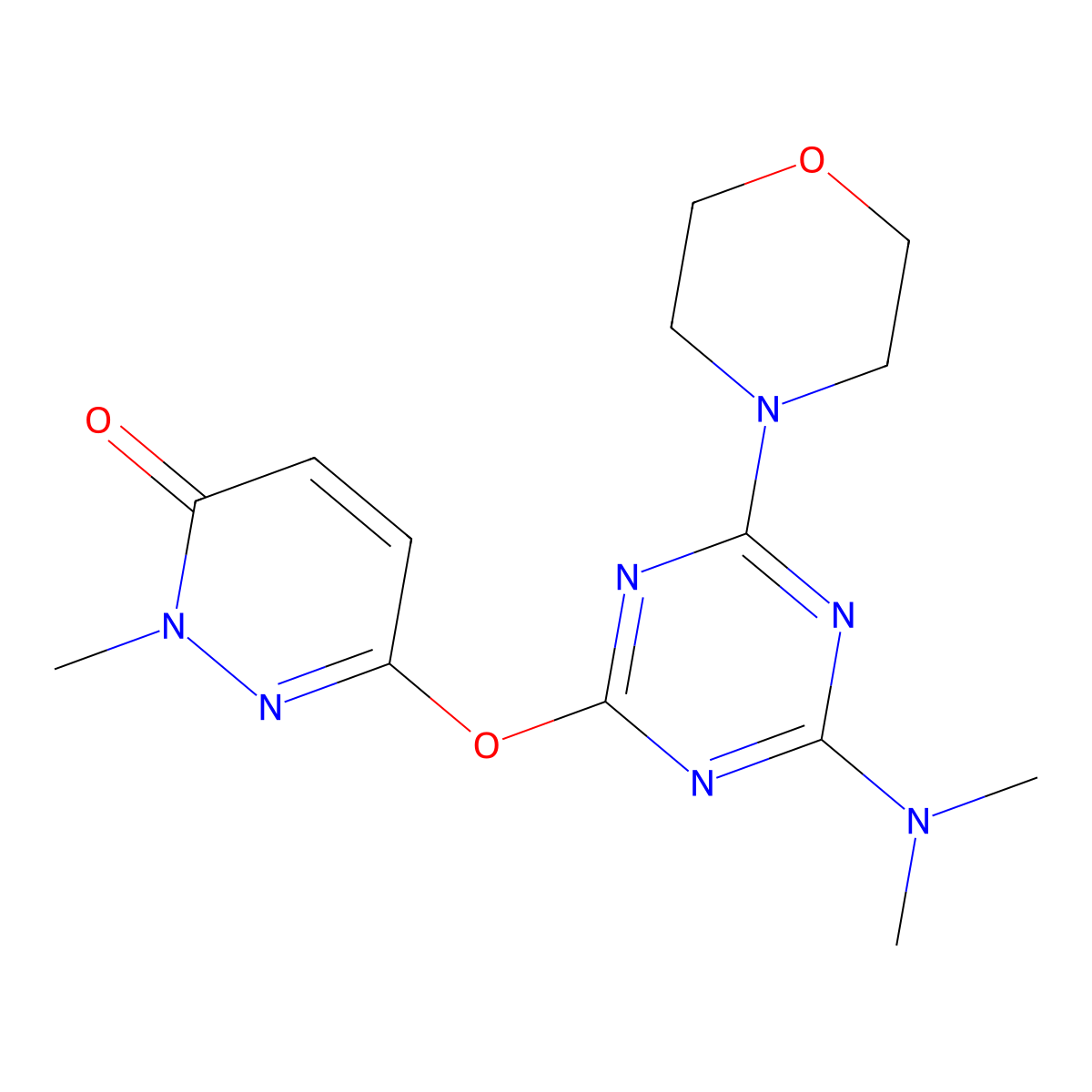 6-[[4-(Dimethylamino)-6-morpholin-4-yl-1,3,5-triazin-2-yl]oxy]-2-methylpyridazin-3-one molecular structure, CAS 692281-30-4