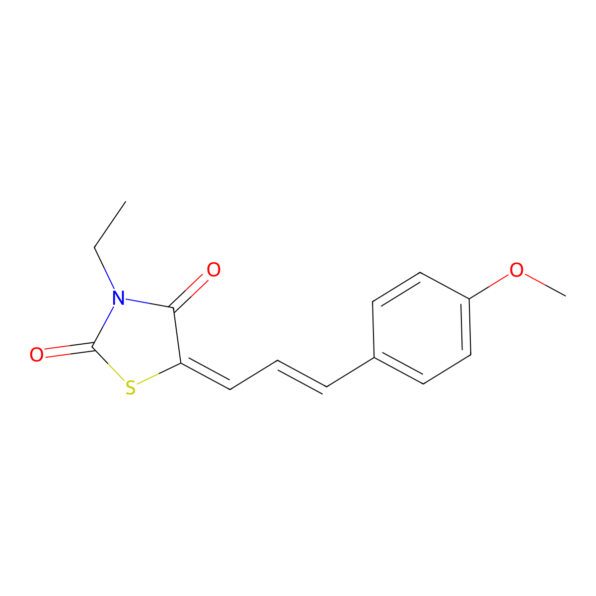 3-Ethyl-5-[3-(4-methoxyphenyl)-2-propen-1-ylidene]-2,4-thiazolidinedione molecular structure, CAS 692281-57-5