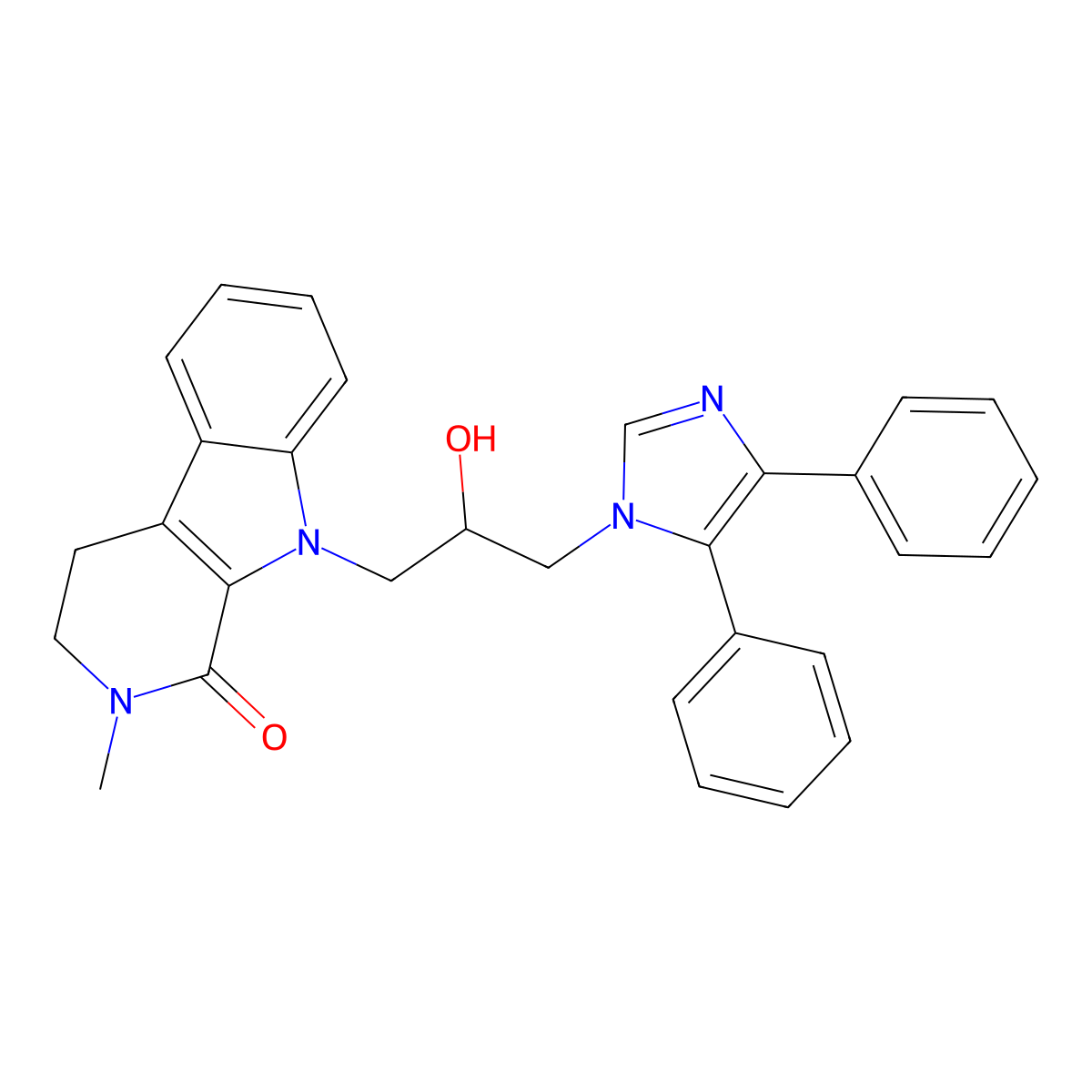 9-[3-(4,5-Diphenylimidazol-1-yl)-2-hydroxypropyl]-2-methyl-3,4-dihydropyrido[3,4-b]indol-1-one molecular structure, CAS 692281-82-6