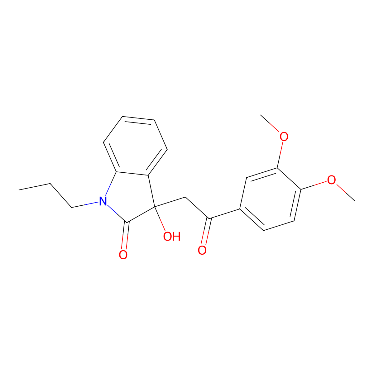 3-[2-(3,4-dimethoxyphenyl)-2-oxoethyl]-3-hydroxy-1-propyl-1,3-dihydro-2H-indol-2-one molecular structure, CAS 692282-49-8