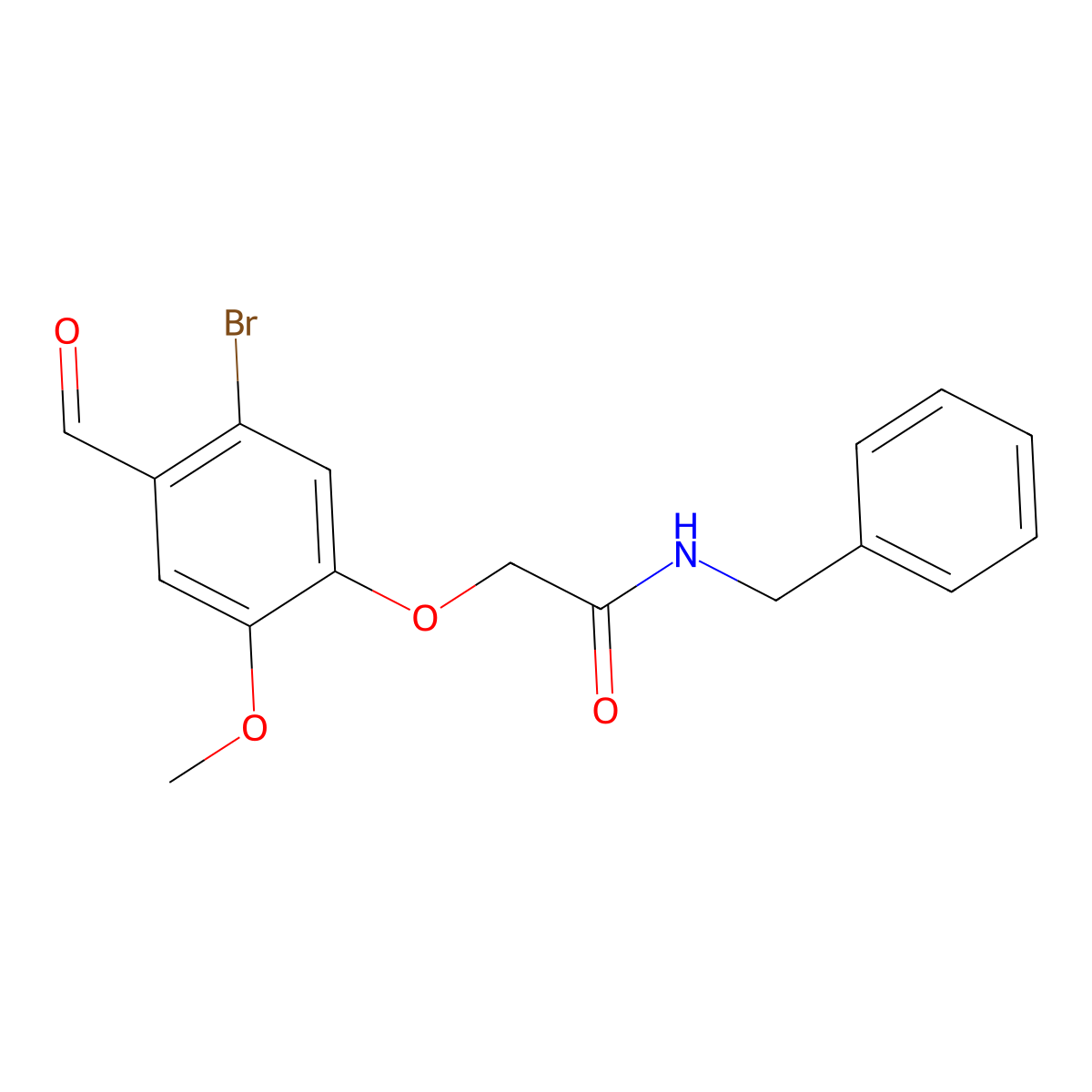 N-benzyl-2-(5-bromo-4-formyl-2-methoxyphenoxy)acetamide molecular structure, CAS 692282-64-7
