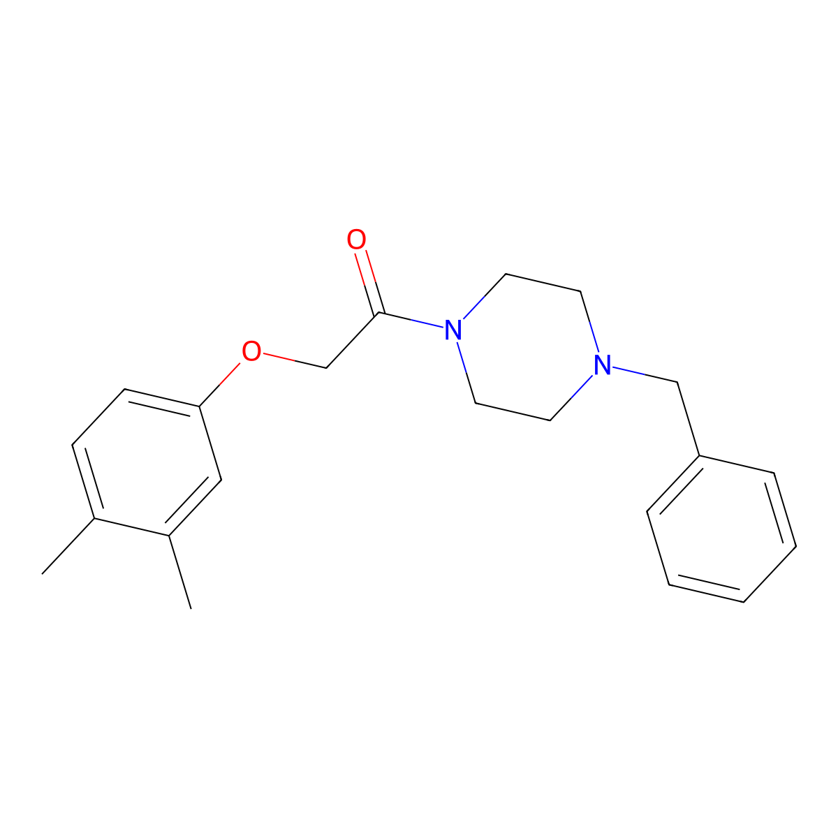 1-(4-Benzylpiperazin-1-yl)-2-(3,4-dimethylphenoxy)ethanone molecular structure, CAS 692283-01-5