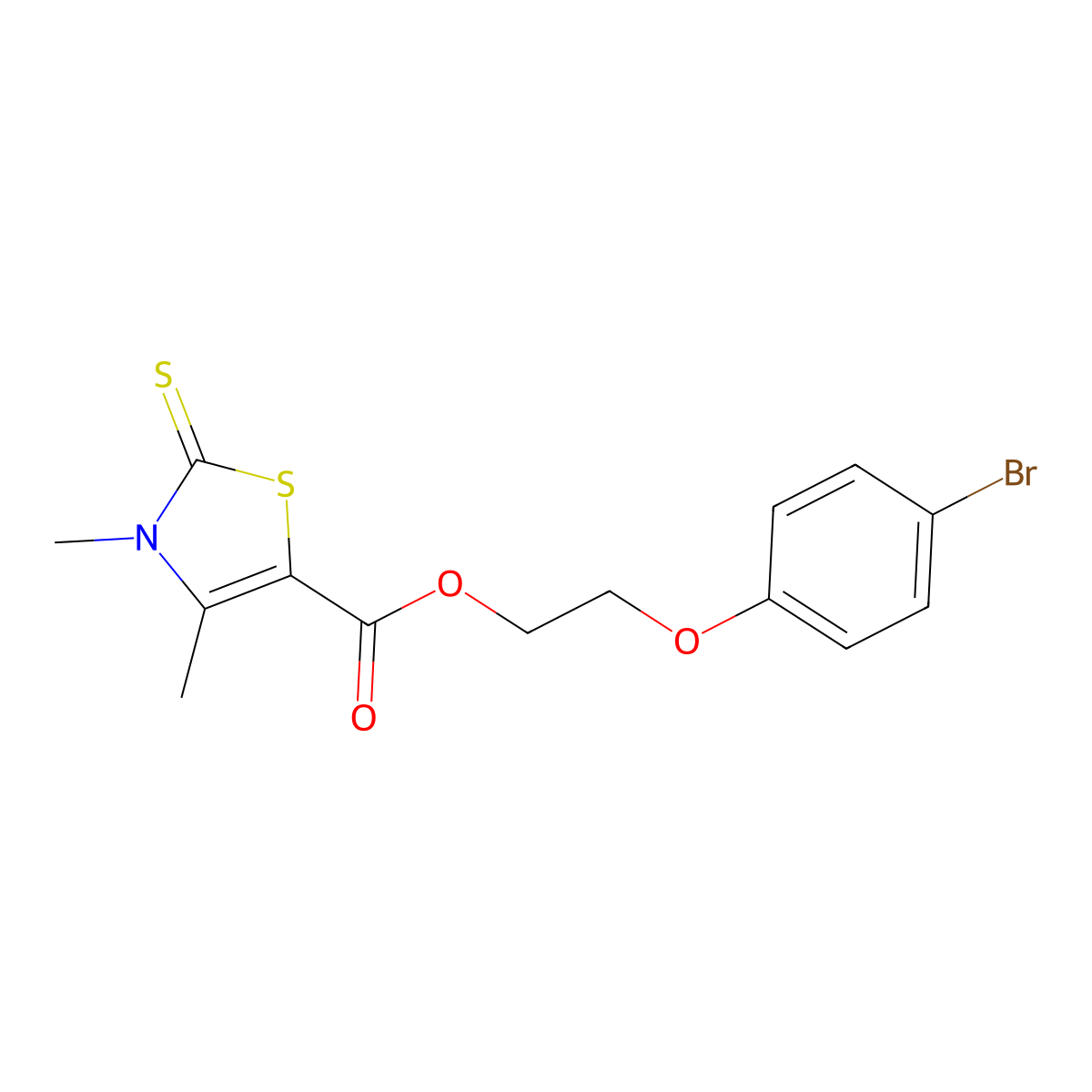 2-(4-Bromophenoxy)ethyl 3,4-dimethyl-2-sulfanylidene-1,3-thiazole-5-carboxylate molecular structure, CAS 692283-03-7