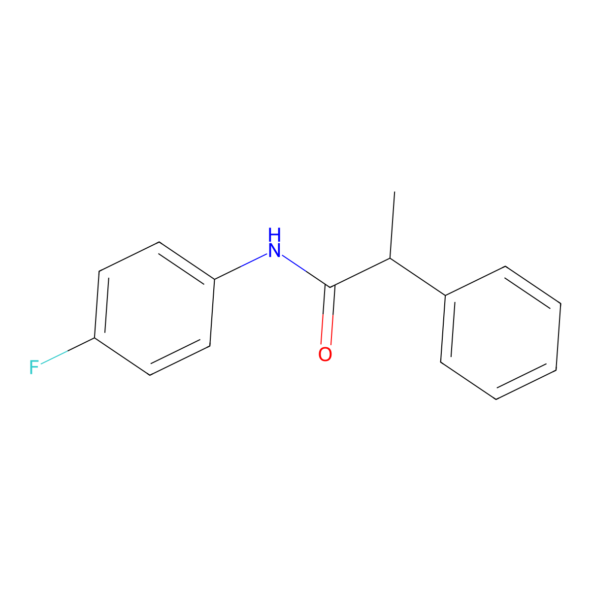 N-(4-fluorophenyl)-2-phenylpropanamide molecular structure, CAS 692283-37-7