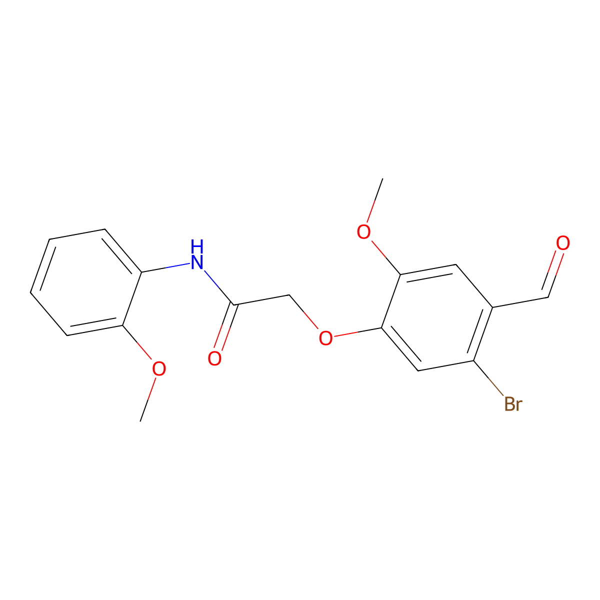 2-(5-bromo-4-formyl-2-methoxyphenoxy)-N-(2-methoxyphenyl)acetamide molecular structure, CAS 692283-74-2