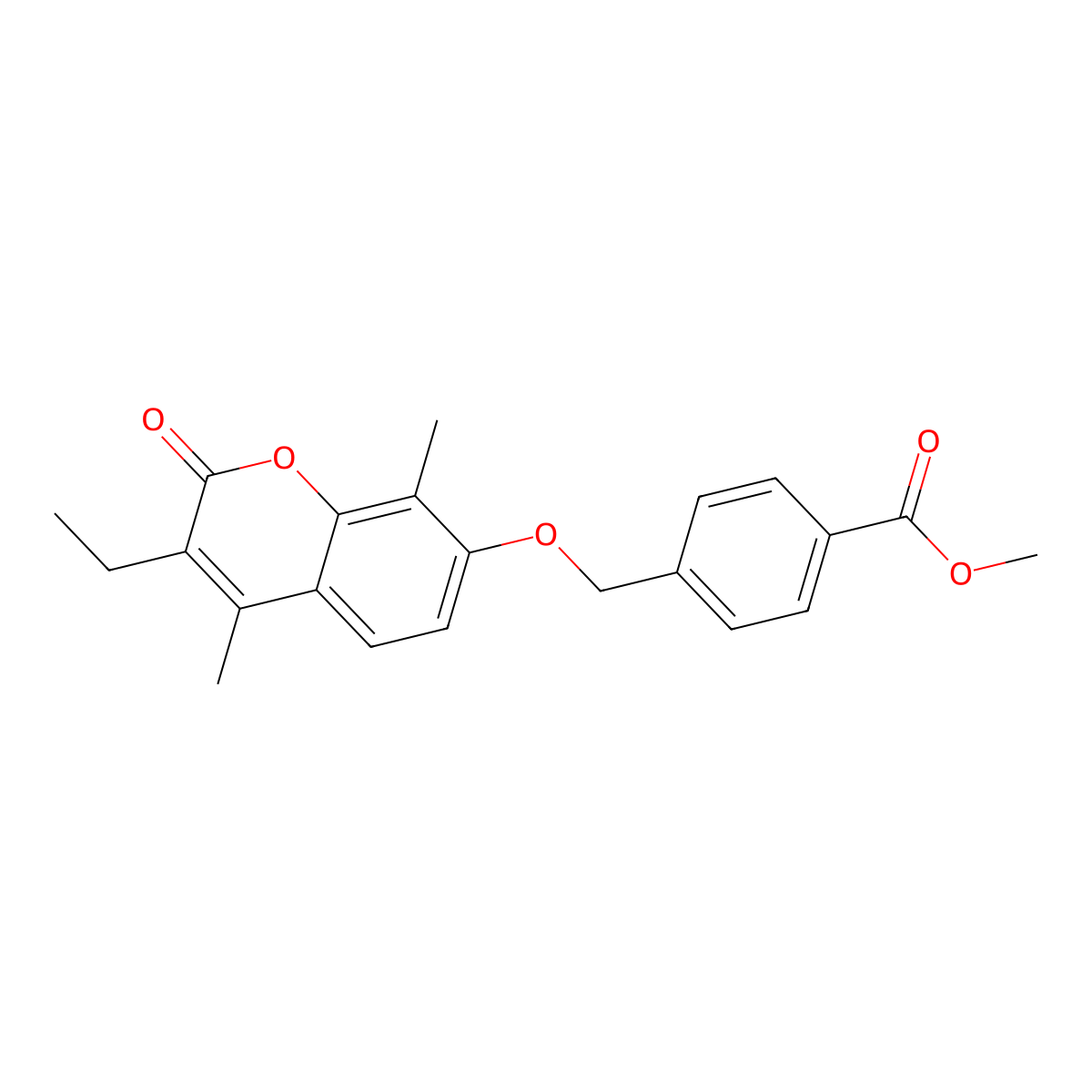 methyl 4-{[(3-ethyl-4,8-dimethyl-2-oxo-2H-chromen-7-yl)oxy]methyl}benzoate molecular structure, CAS 692283-86-6