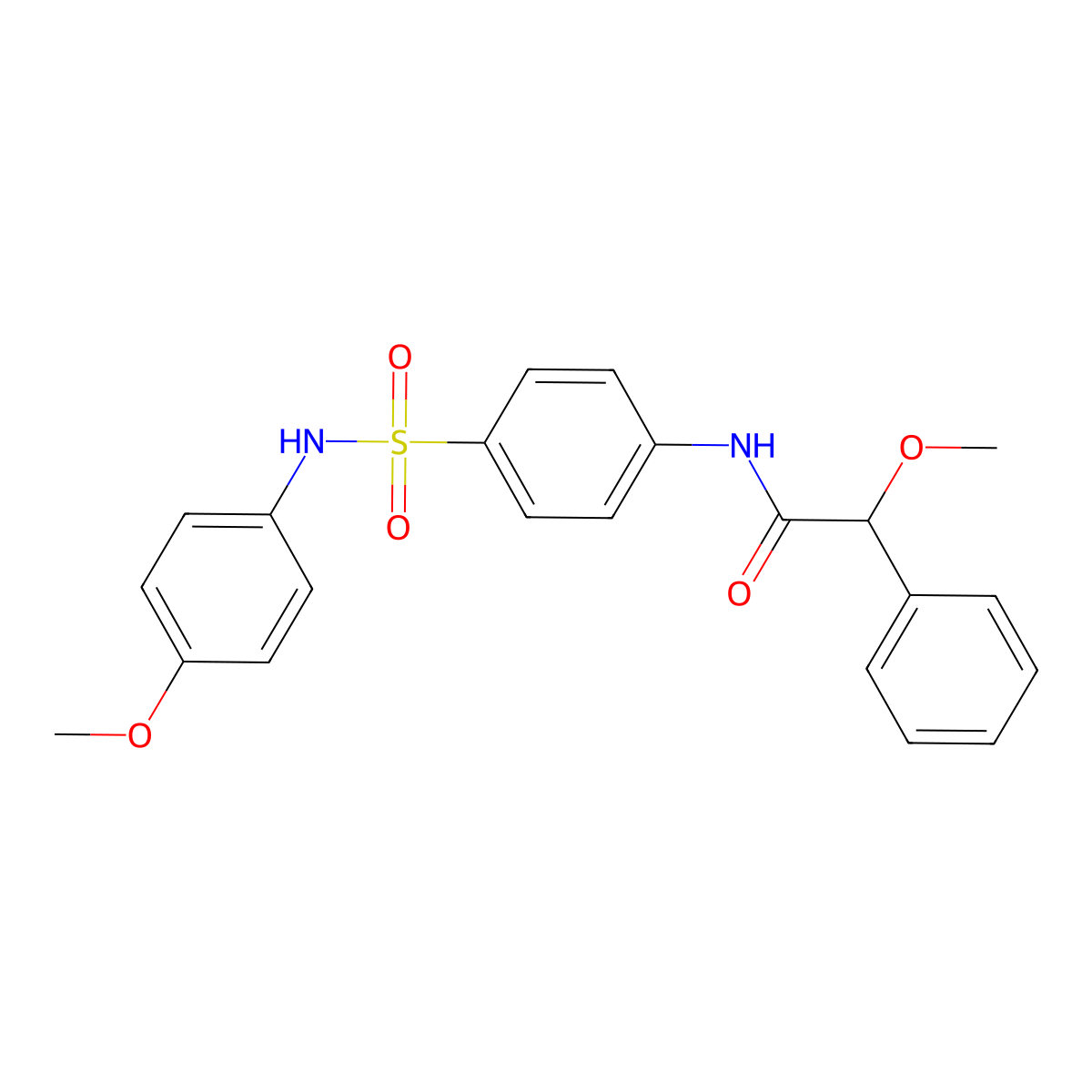 2-methoxy-N-[4-[(4-methoxyphenyl)sulfamoyl]phenyl]-2-phenylacetamide molecular structure, CAS 692283-92-4