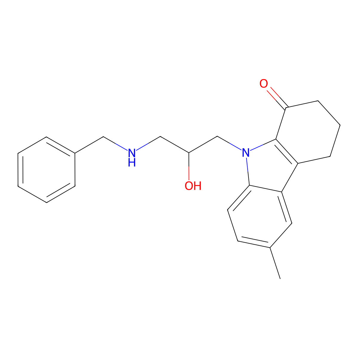 9-(3-Benzylamino-2-hydroxy-propyl)-6-methyl-2,3,4,9-tetrahydro-carbazol-1-one molecular structure, CAS 692283-99-1