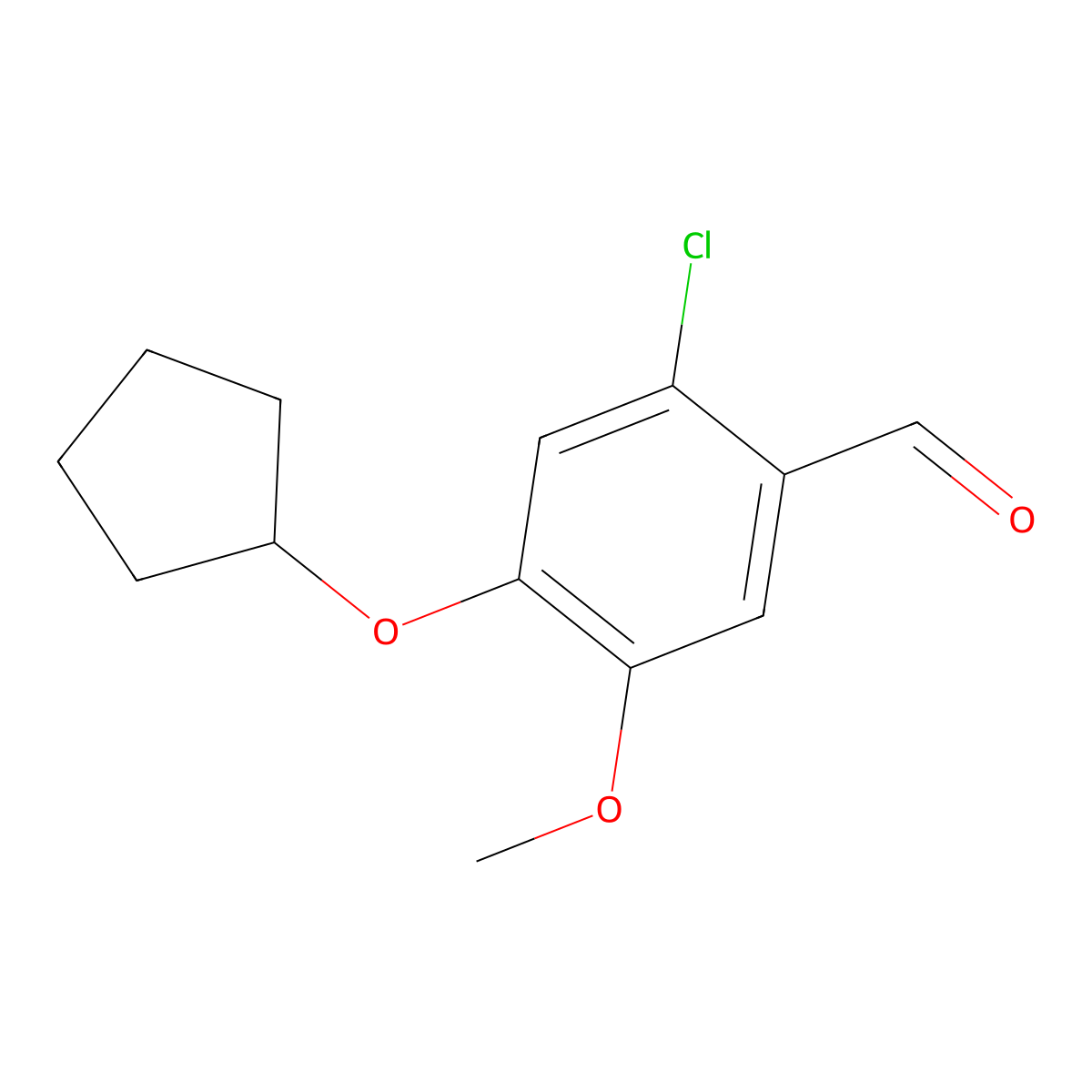 2-Chloro-4-(cyclopentyloxy)-5-methoxybenzaldehyde molecular structure, CAS 692284-10-9