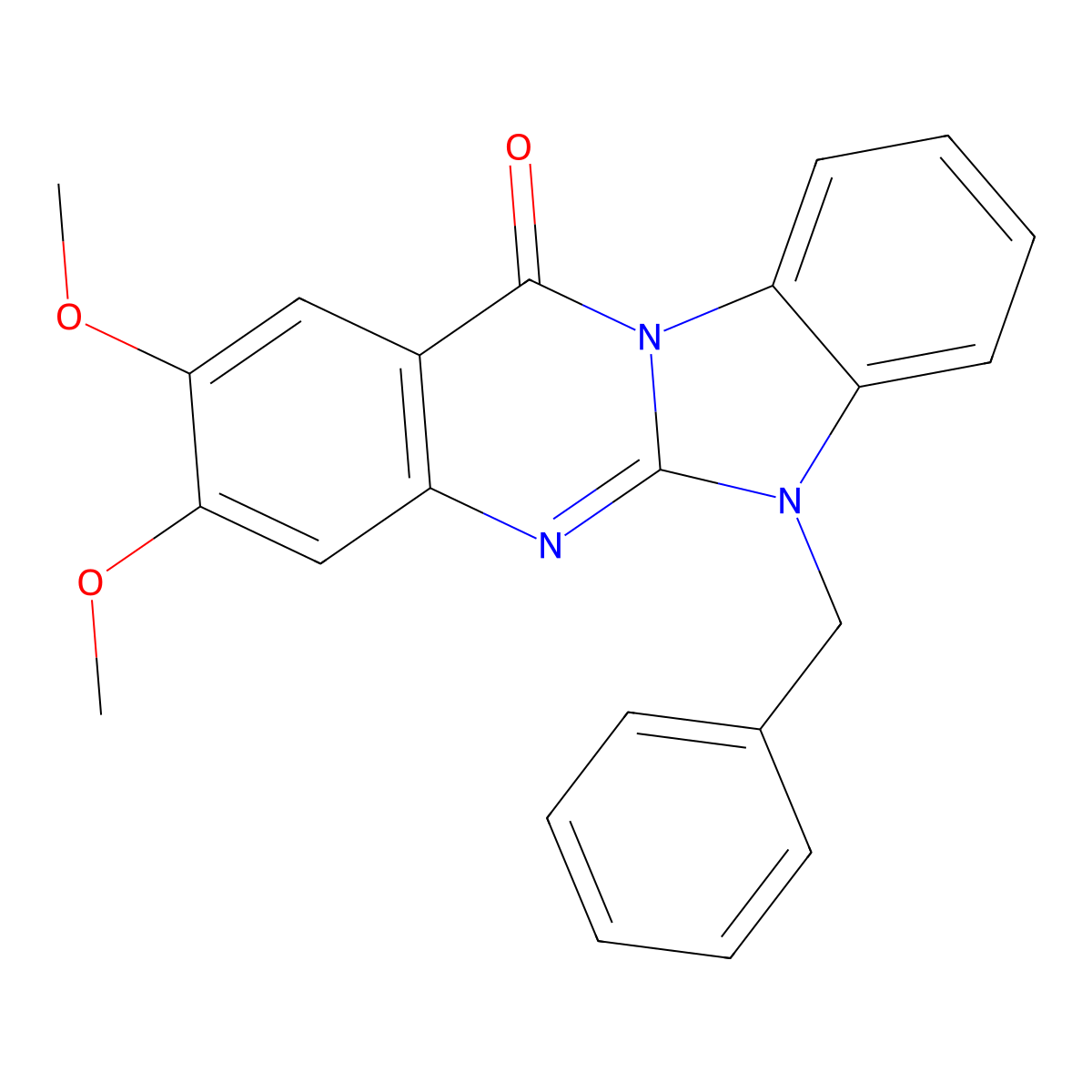 6-Benzyl-2,3-dimethoxybenzimidazolo[2,1-b]quinazolin-12-one molecular structure, CAS 692284-38-1