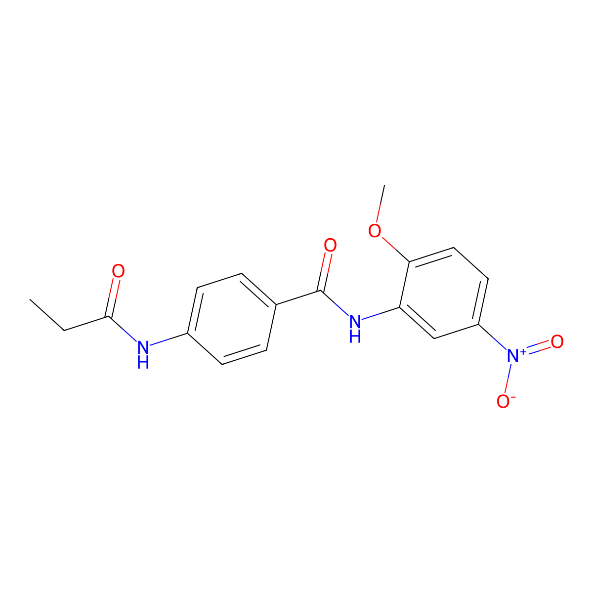 N-(2-methoxy-5-nitrophenyl)-4-(propanoylamino)benzamide molecular structure, CAS 692284-57-4