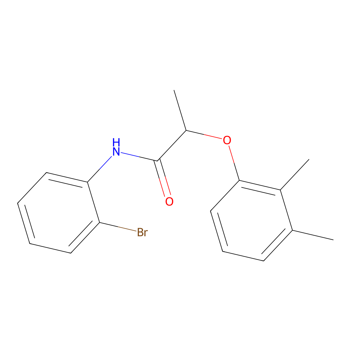 N-(2-bromophenyl)-2-(2,3-dimethylphenoxy)propanamide molecular structure, CAS 692284-66-5