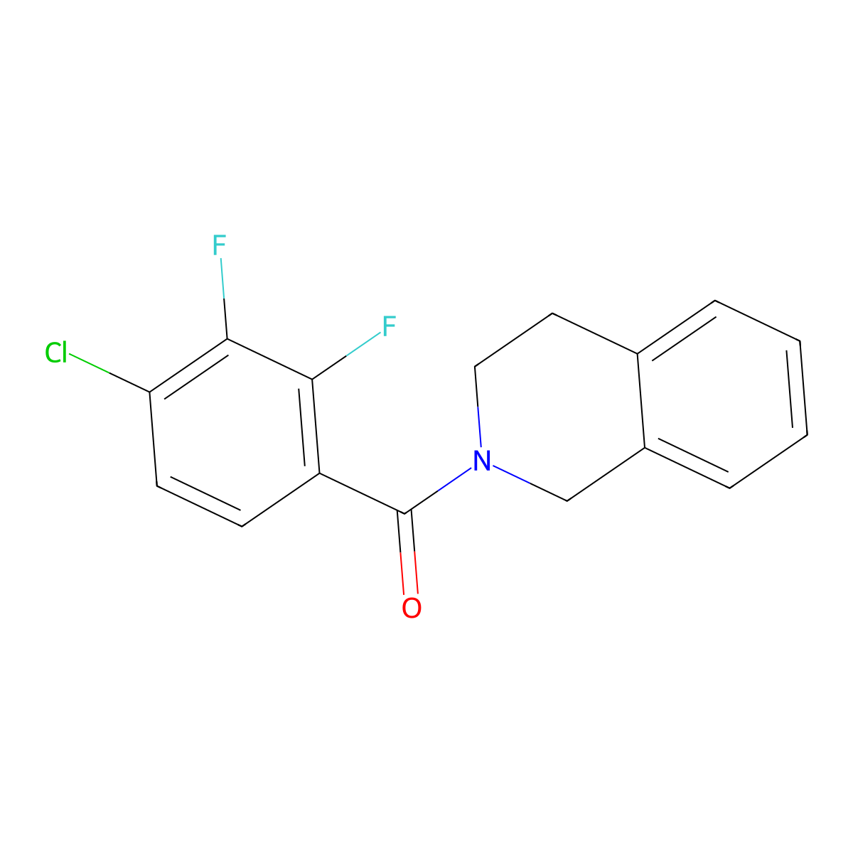 (4-chloro-2,3-difluorophenyl)-(3,4-dihydro-1H-isoquinolin-2-yl)methanone molecular structure, CAS 692284-67-6