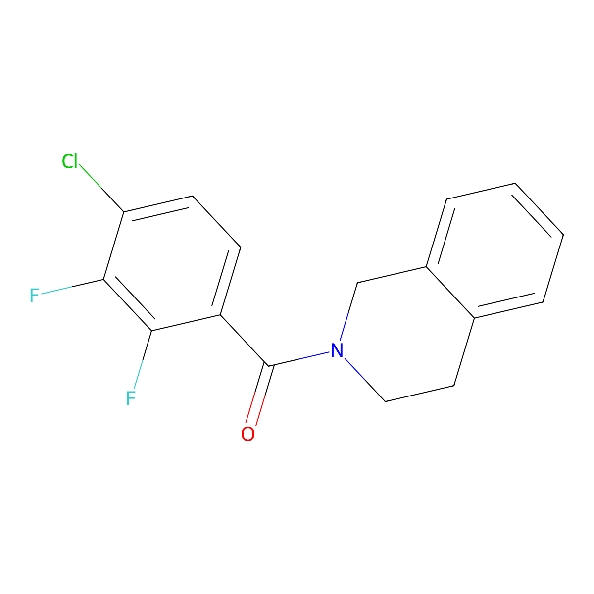 (4-chloro-2,3-difluorophenyl)-(3,4-dihydro-1H-isoquinolin-2-yl)methanone molecular structure, CAS 692284-67-6