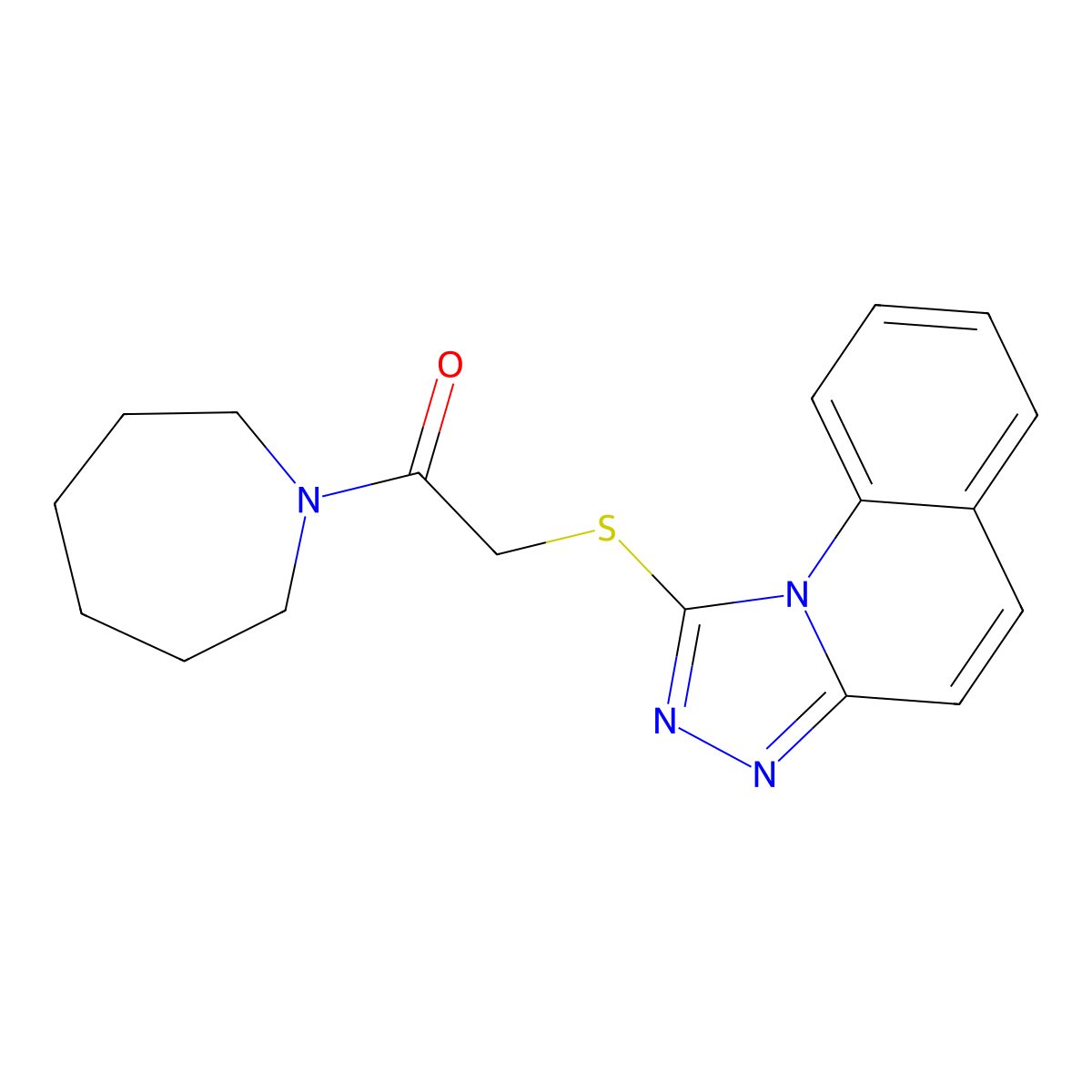 1-(Azepan-1-yl)-2-{[1,2,4]triazolo[4,3-a]quinolin-1-ylsulfanyl}ethan-1-one molecular structure, CAS 692284-78-9