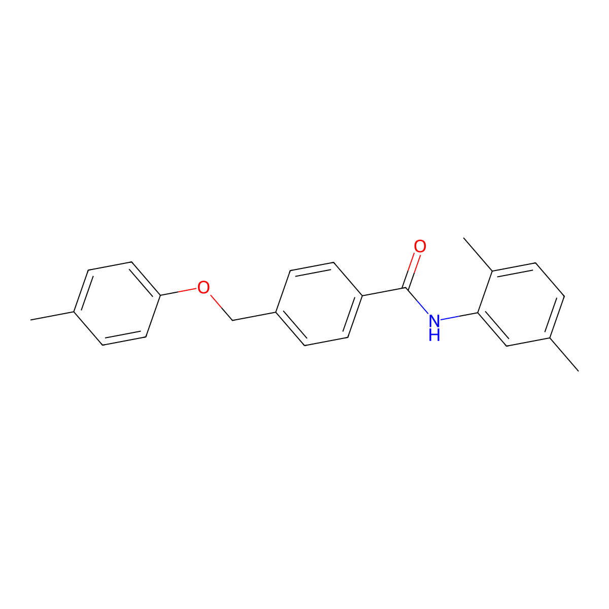 N-(2,5-dimethylphenyl)-4-[(4-methylphenoxy)methyl]benzamide molecular structure, CAS 692285-56-6