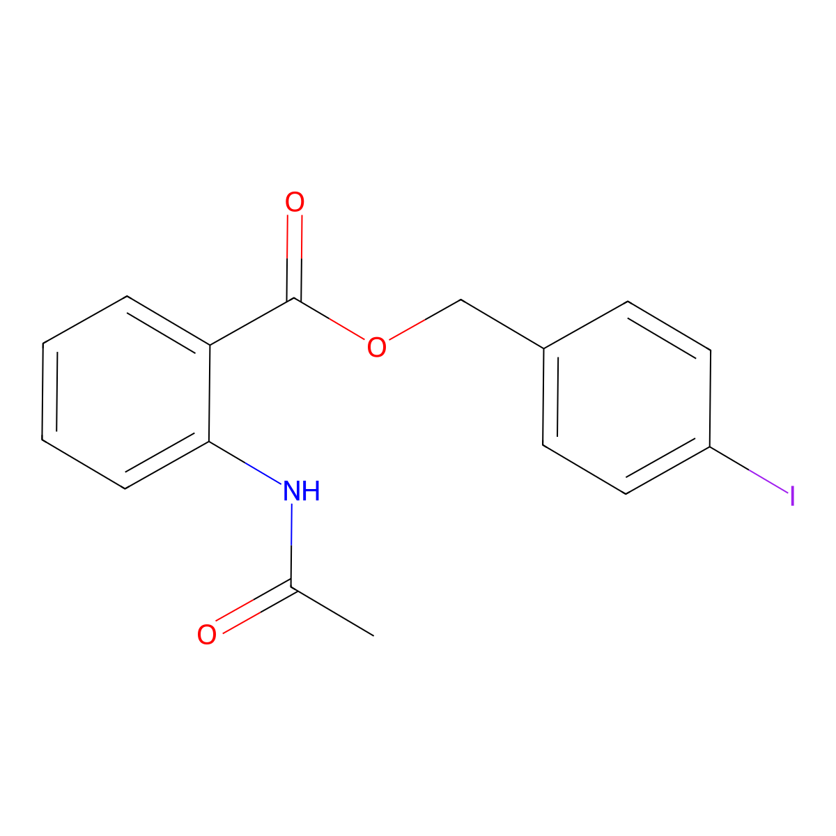 (4-Iodophenyl)methyl 2-acetamidobenzoate molecular structure, CAS 692285-72-6