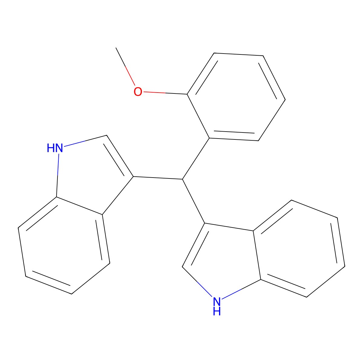3-[1H-indol-3-yl-(2-methoxyphenyl)methyl]-1H-indole molecular structure, CAS 692285-77-1