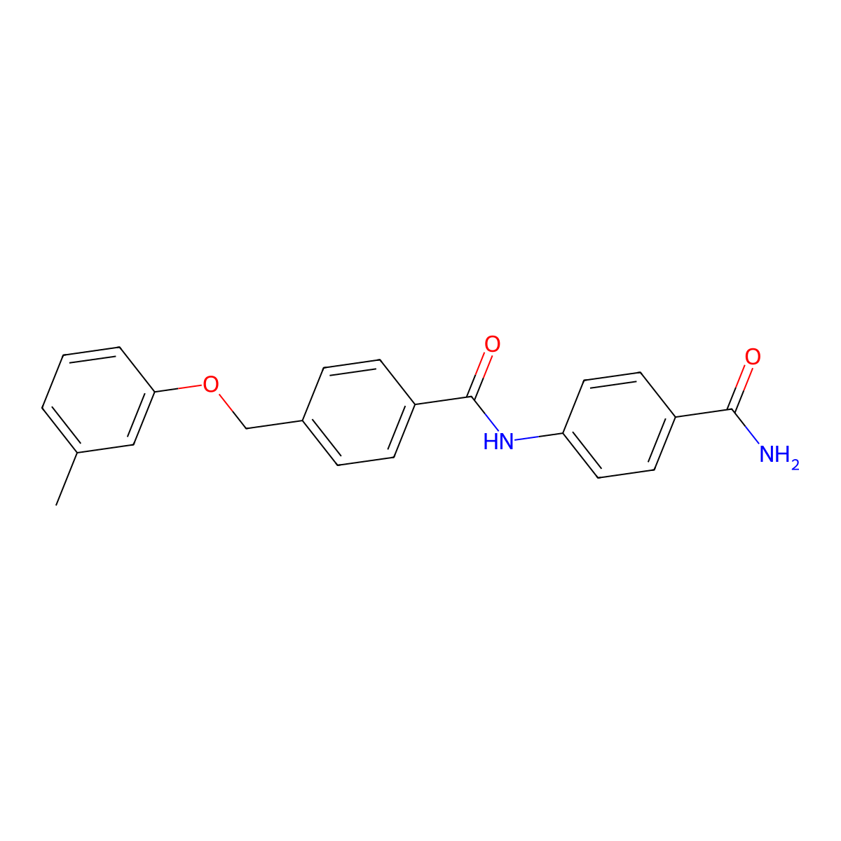 N-(4-carbamoylphenyl)-4-[(3-methylphenoxy)methyl]benzamide molecular structure, CAS 692285-91-9