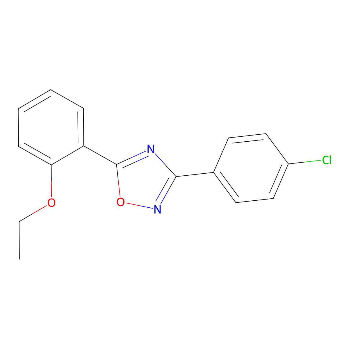 3-(4-Chlorophenyl)-5-(2-ethoxyphenyl)-1,2,4-oxadiazole molecular structure, CAS 692286-13-8
