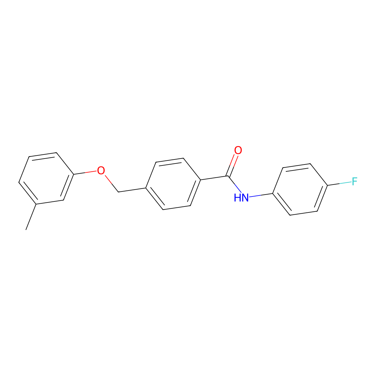N-(4-fluorophenyl)-4-[(3-methylphenoxy)methyl]benzamide molecular structure, CAS 692286-20-7