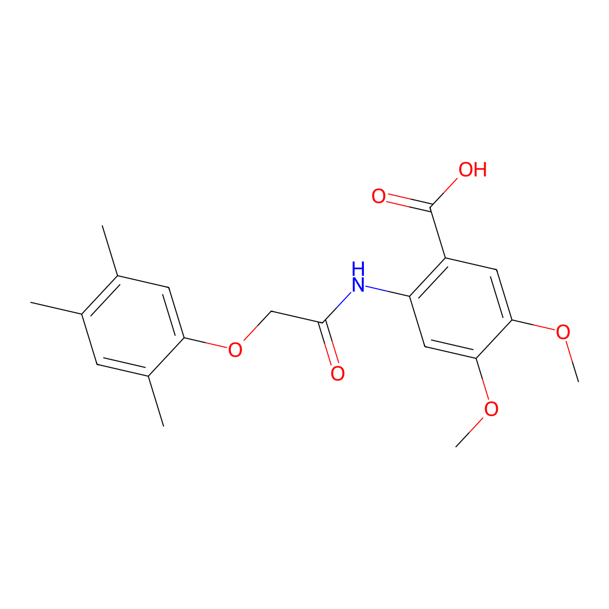4,5-Dimethoxy-2-{[(2,4,5-trimethylphenoxy)acetyl]amino}benzoic acid molecular structure, CAS 692286-25-2