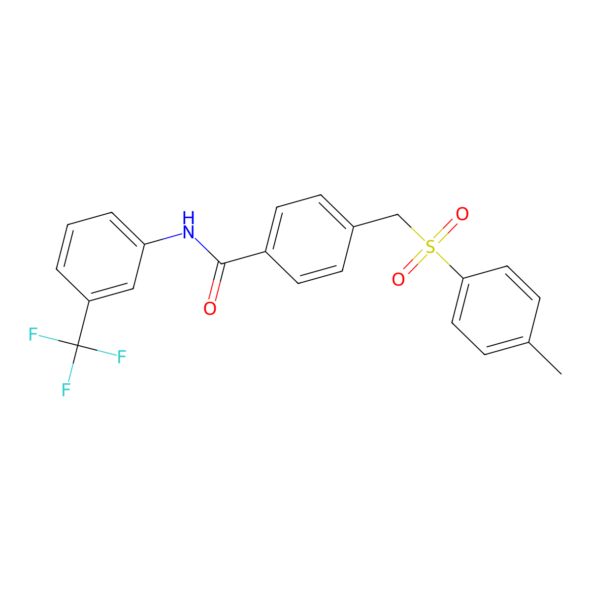 4-[[(4-Methylphenyl)sulfonyl]methyl]-N-[3-(trifluoromethyl)phenyl]benzamide molecular structure, CAS 692286-49-0